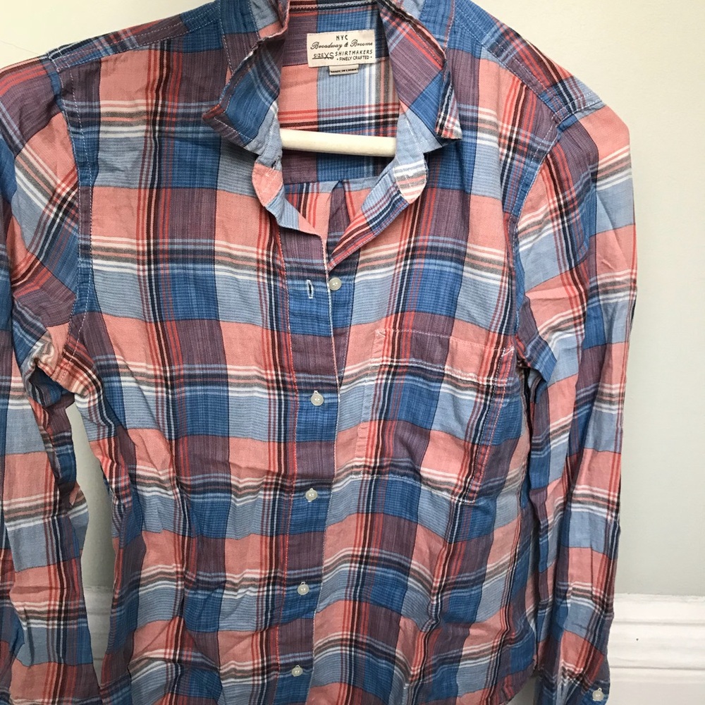 Madewell plaid shrunken boy shirt size xs